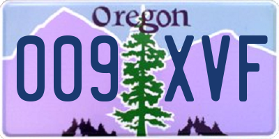 OR license plate 009XVF