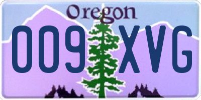 OR license plate 009XVG