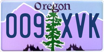 OR license plate 009XVK