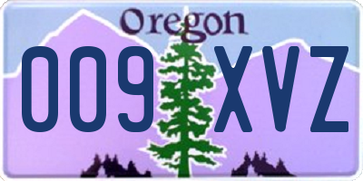 OR license plate 009XVZ