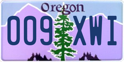 OR license plate 009XWI