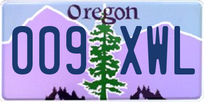 OR license plate 009XWL