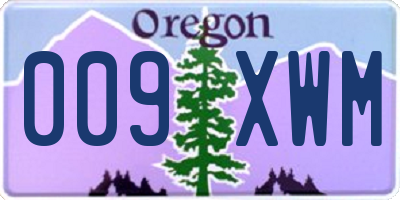 OR license plate 009XWM