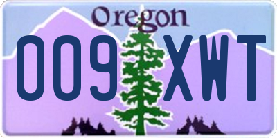 OR license plate 009XWT