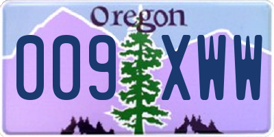 OR license plate 009XWW