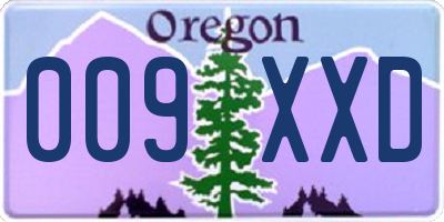 OR license plate 009XXD