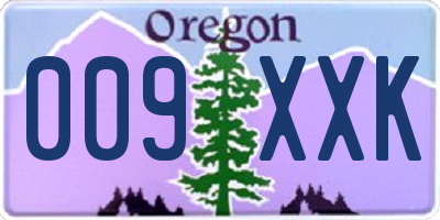 OR license plate 009XXK