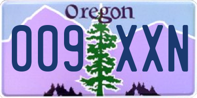 OR license plate 009XXN