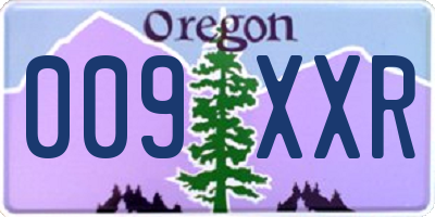 OR license plate 009XXR