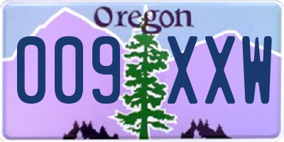 OR license plate 009XXW