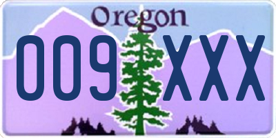 OR license plate 009XXX