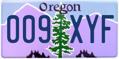 OR license plate 009XYF
