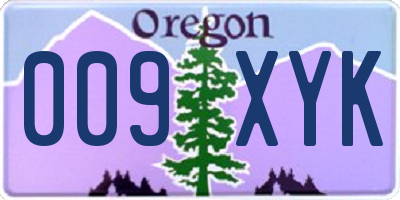 OR license plate 009XYK