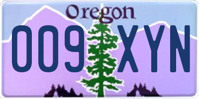 OR license plate 009XYN