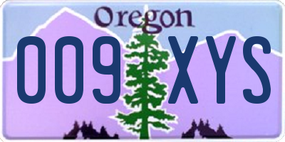 OR license plate 009XYS