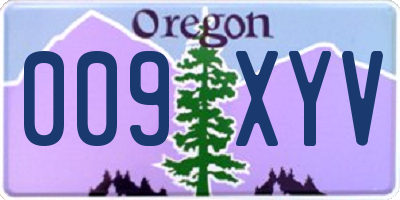 OR license plate 009XYV