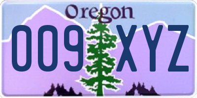 OR license plate 009XYZ