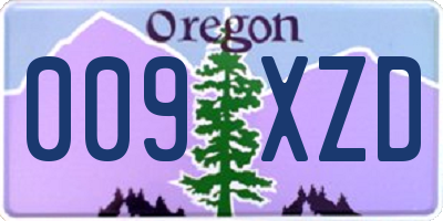 OR license plate 009XZD