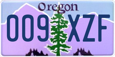 OR license plate 009XZF