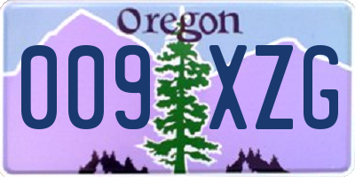OR license plate 009XZG