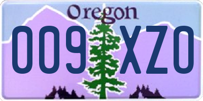 OR license plate 009XZO