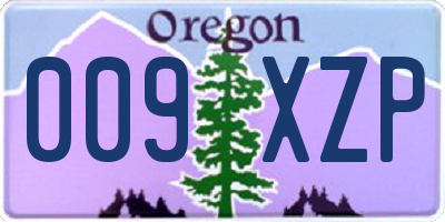 OR license plate 009XZP