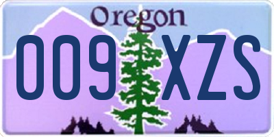 OR license plate 009XZS