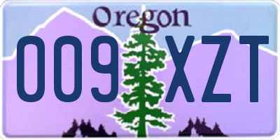 OR license plate 009XZT