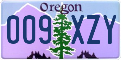 OR license plate 009XZY