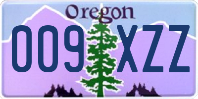OR license plate 009XZZ