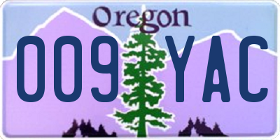 OR license plate 009YAC