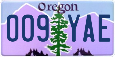 OR license plate 009YAE