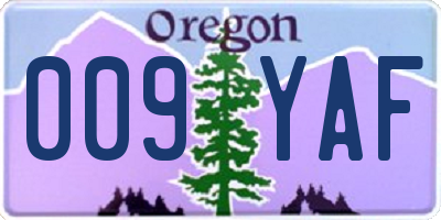 OR license plate 009YAF
