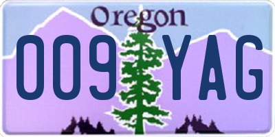 OR license plate 009YAG