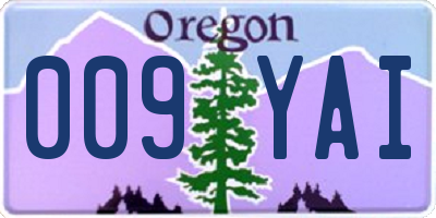 OR license plate 009YAI