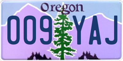 OR license plate 009YAJ
