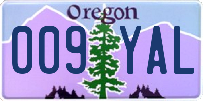 OR license plate 009YAL