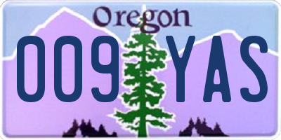 OR license plate 009YAS