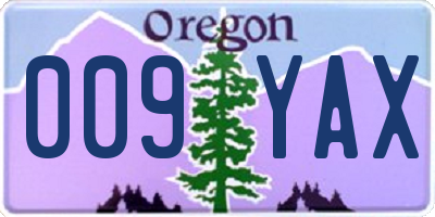 OR license plate 009YAX