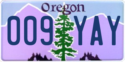 OR license plate 009YAY