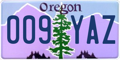 OR license plate 009YAZ
