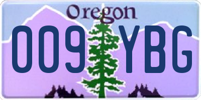 OR license plate 009YBG