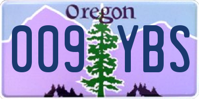 OR license plate 009YBS