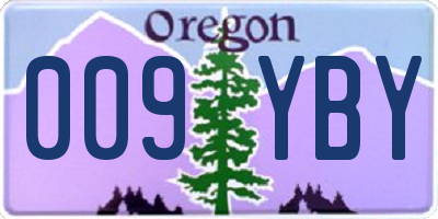 OR license plate 009YBY