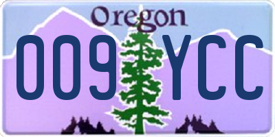 OR license plate 009YCC