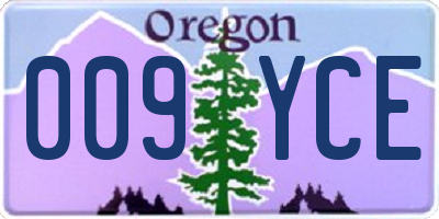 OR license plate 009YCE