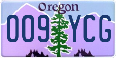 OR license plate 009YCG