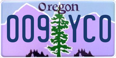 OR license plate 009YCO