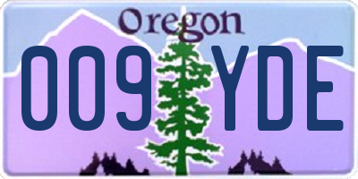 OR license plate 009YDE