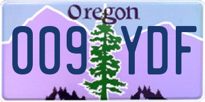 OR license plate 009YDF